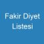 Fakir Diyet Listesi