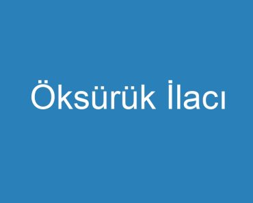 Öksürük İlacı