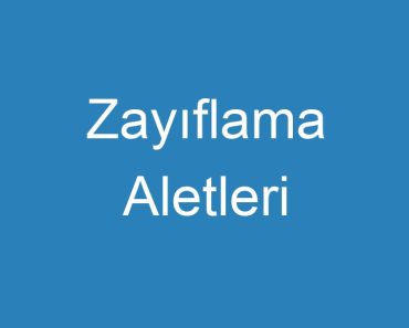 Zayıflama Aletleri