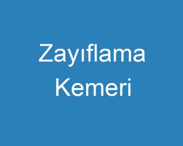 Zayıflama Kemeri