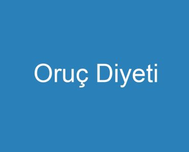 Oruç Diyeti