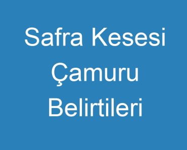 Safra Kesesi Çamuru Belirtileri