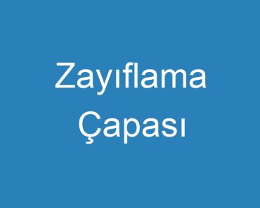 Zayıflama Çapası