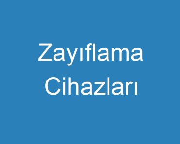 Zayıflama Cihazları