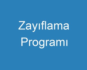 Zayıflama Programı