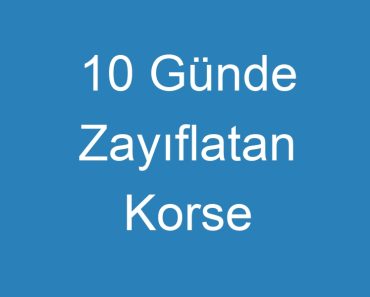 10 Günde Zayıflatan Korse