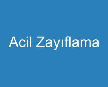 Acil Zayıflama