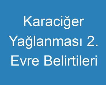 Karaciğer Yağlanması 2. Evre Belirtileri