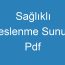 Sağlıklı Beslenme Sunum Pdf