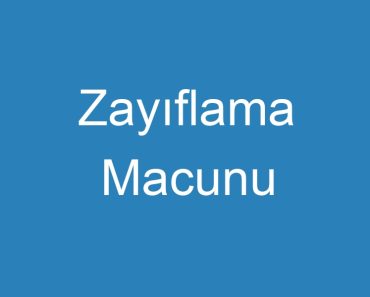 Zayıflama Macunu