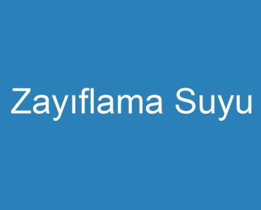 Zayıflama Suyu