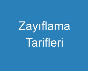 Zayıflama Tarifleri