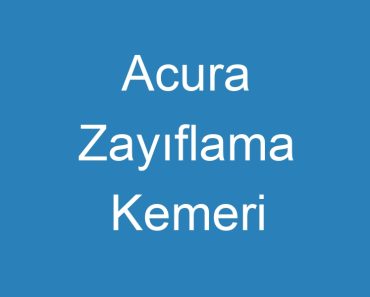 Acura Zayıflama Kemeri