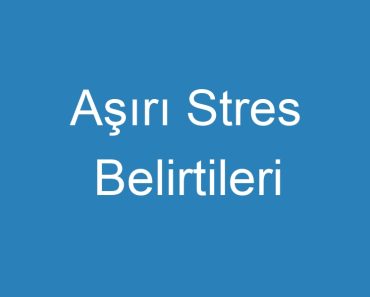 Aşırı Stres Belirtileri