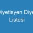 Diyetisyen Diyet Listesi