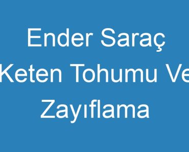 Ender Saraç Keten Tohumu Ve Zayıflama