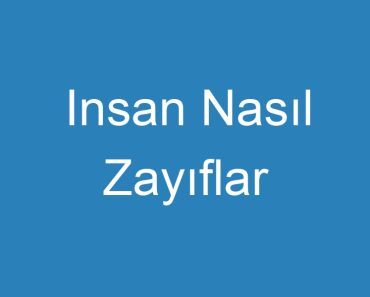 Insan Nasıl Zayıflar