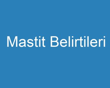 Mastit Belirtileri