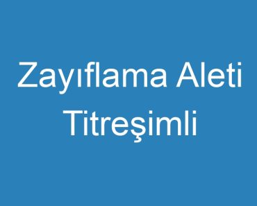 Zayıflama Aleti Titreşimli