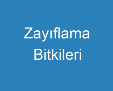 Zayıflama Bitkileri